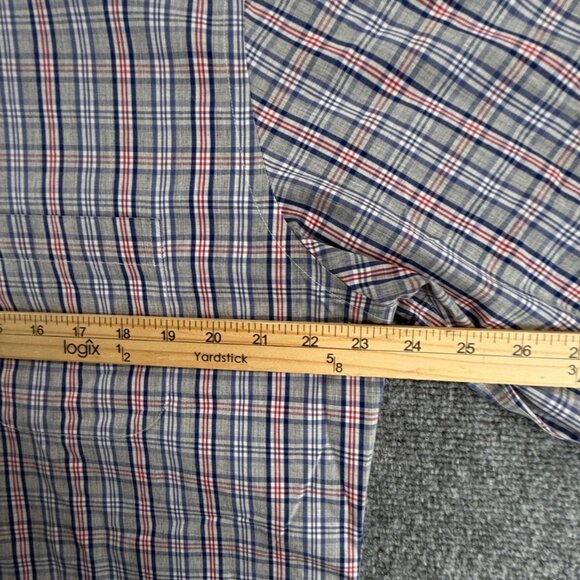 Brooks Brothers Large Regent Gray Red Plaid Button Up Shirt Long Sleeve Supima - Picture 6 of 12